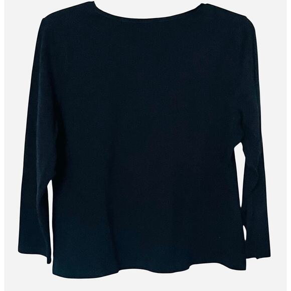 CROFT & BARROW LONG SLV PULL-OVER CREW NECK TOP/T-SHIRT, WOMENS, 1X, BLACK - Picture 5 of 11